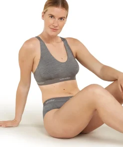 Icebreaker Women's Merino 125 Cool-Lite Sprite Racerback Bra Gritstone Hthr-013