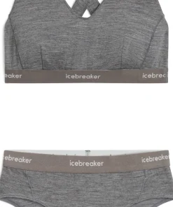 Icebreaker Women's Merino 125 Cool-Lite Sprite Racerback Bra Gritstone Hthr-013