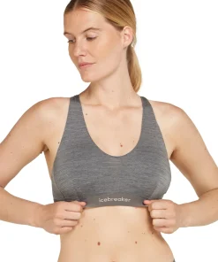 Icebreaker Women's Merino 125 Cool-Lite Sprite Racerback Bra Gritstone Hthr-013