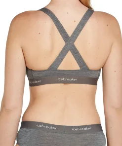 Icebreaker Women's Merino 125 Cool-Lite Sprite Racerback Bra Gritstone Hthr-013