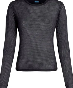 Icebreaker Women's Merino 75 Cool-Lite Featherlight Longleeve Crewe Black
