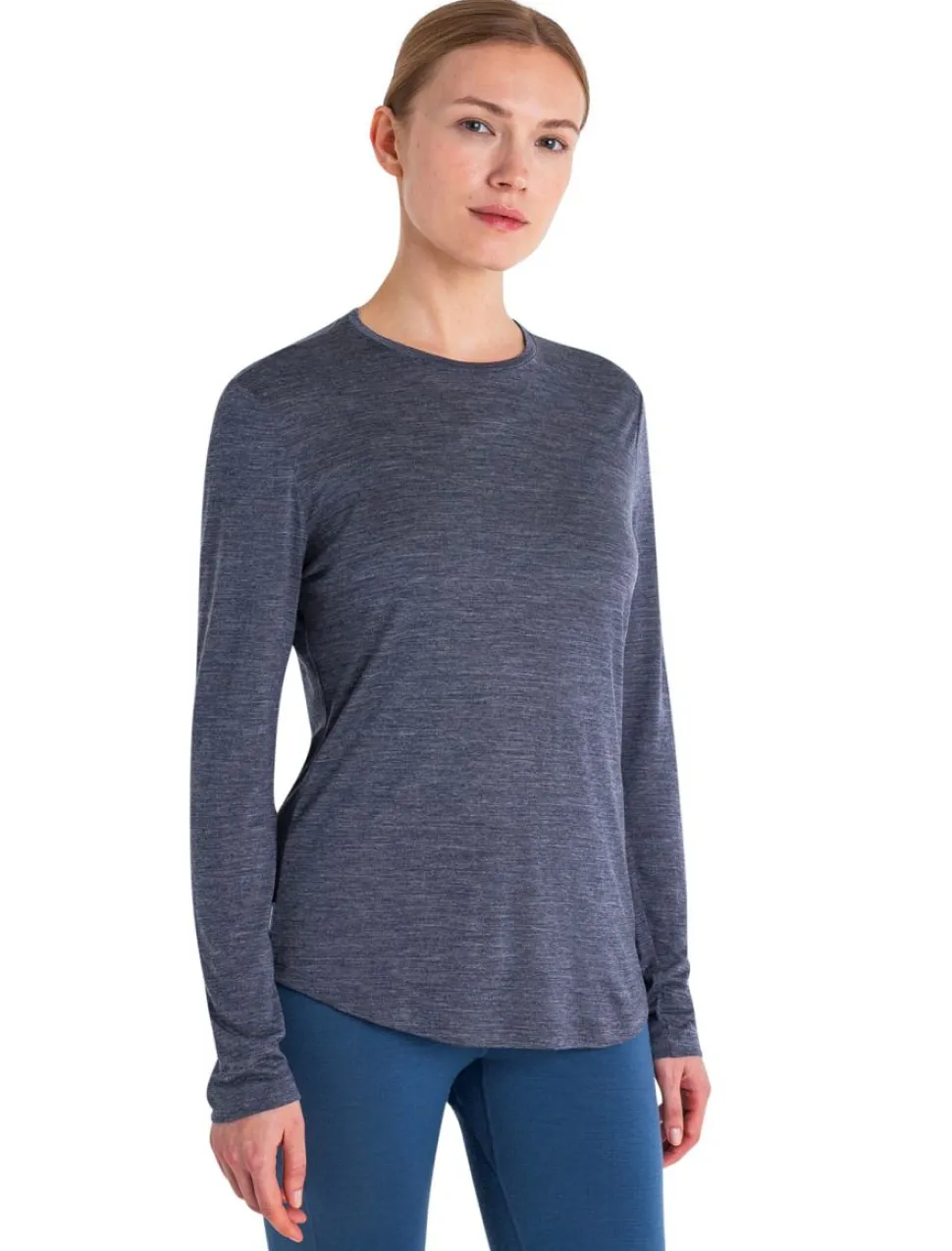Icebreaker Women's Merino 125 Cool-Lite Sphere III Long Sleeve Tee Midnight Navy Heather