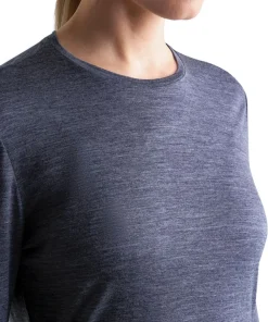 Icebreaker Women's Merino 125 Cool-Lite Sphere III Long Sleeve Tee Midnight Navy Heather