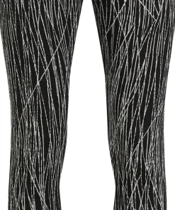 Icebreaker Women's Merino 260 Tech Vertex High Rise Leggings Delta Lines AOP Black/Snow