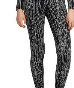 Icebreaker Women's Merino 260 Tech Vertex High Rise Leggings Delta Lines AOP Black/Snow