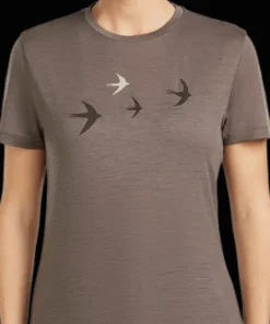 Icebreaker Women's Merino 150 Tech Lite Ss Tee Bird Transit Brown