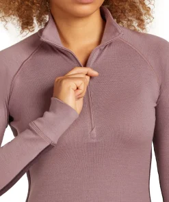 Icebreaker Women's Merino 260 ZoneKnit Long Sleeve Half Zip Java/Summit