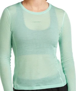 Icebreaker Women's Merino 75 Cool-Lite Featherlight Longleeve Crewe Mint