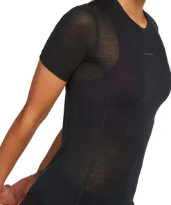 Icebreaker Women's Merino 75 Cool-Lite Featherlight Shortsleeve Crewe Black