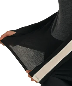 Icebreaker Women's Merino 200 Oasis+ Long Sleeve High Neck Black/Jet Hthr/Undyed