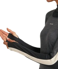 Icebreaker Women's Merino 200 Oasis+ Long Sleeve High Neck Black/Jet Hthr/Undyed