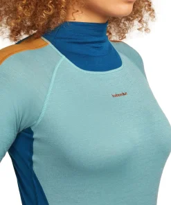 Icebreaker Women's Merino 200 Oasis+ Long Sleeve High Neck Atlantis/Hydro/Trail