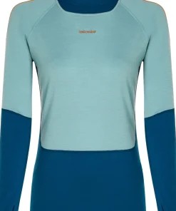Icebreaker Women's Merino 200 Oasis+ Long Sleeve High Neck Atlantis/Hydro/Trail