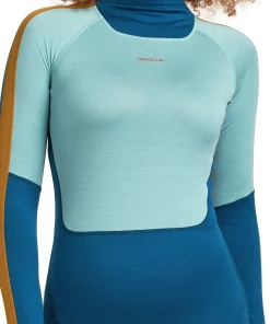 Icebreaker Women's Merino 200 Oasis+ Long Sleeve High Neck Atlantis/Hydro/Trail