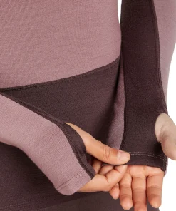 Icebreaker Women's Merino 260 ZoneKnit Long Sleeve Crewe Java/Summit