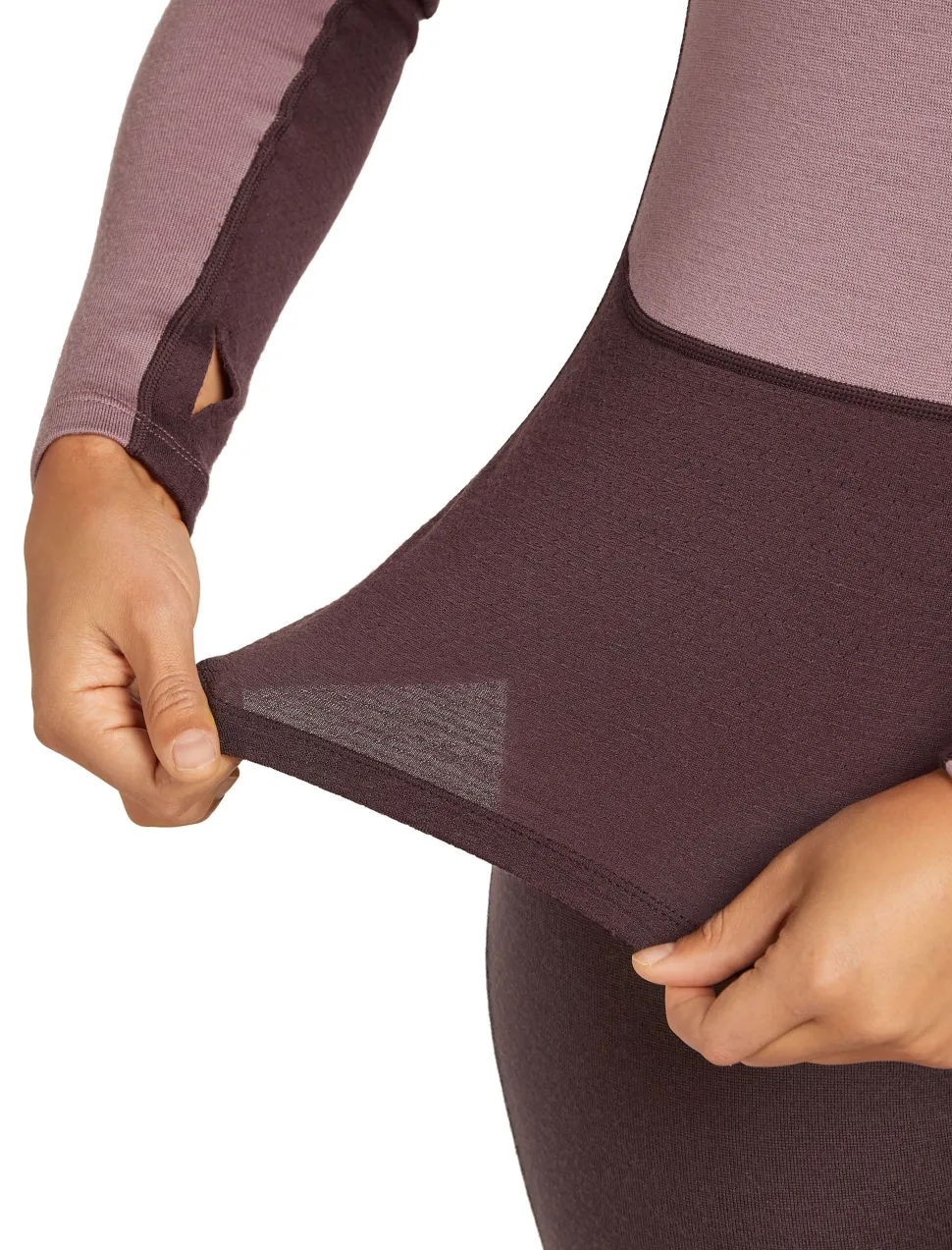 Icebreaker Women's Merino 260 ZoneKnit Long Sleeve Crewe Java/Summit