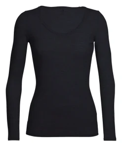Icebreaker Women's Siren Long Sleeve Sweetheart Black
