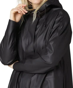 Ilse Jacobsen Women's Raincoat Detachable Hood Black