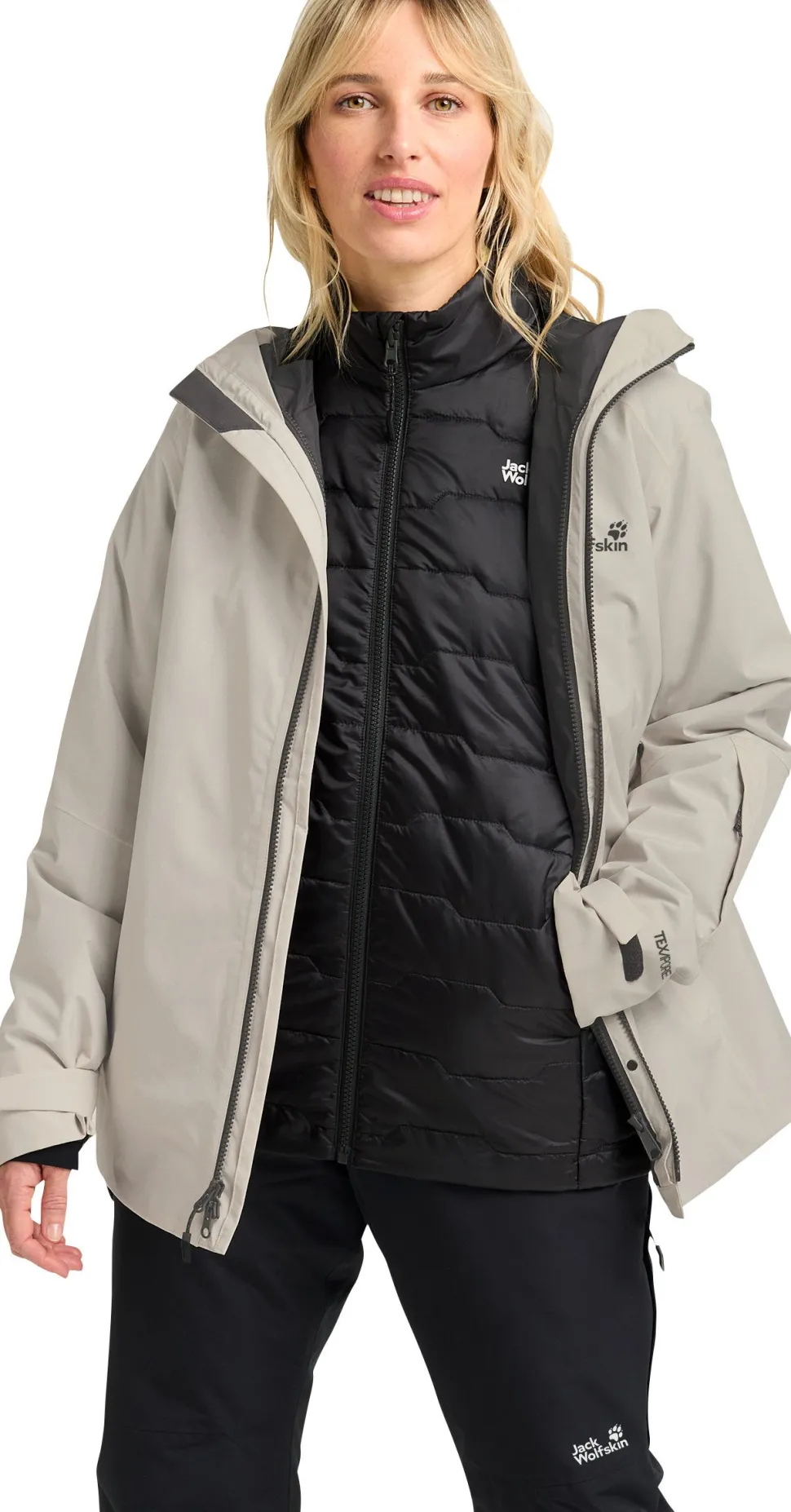 Jack Wolfskin Women's Flowline 3in1 Jacket Pale Sand