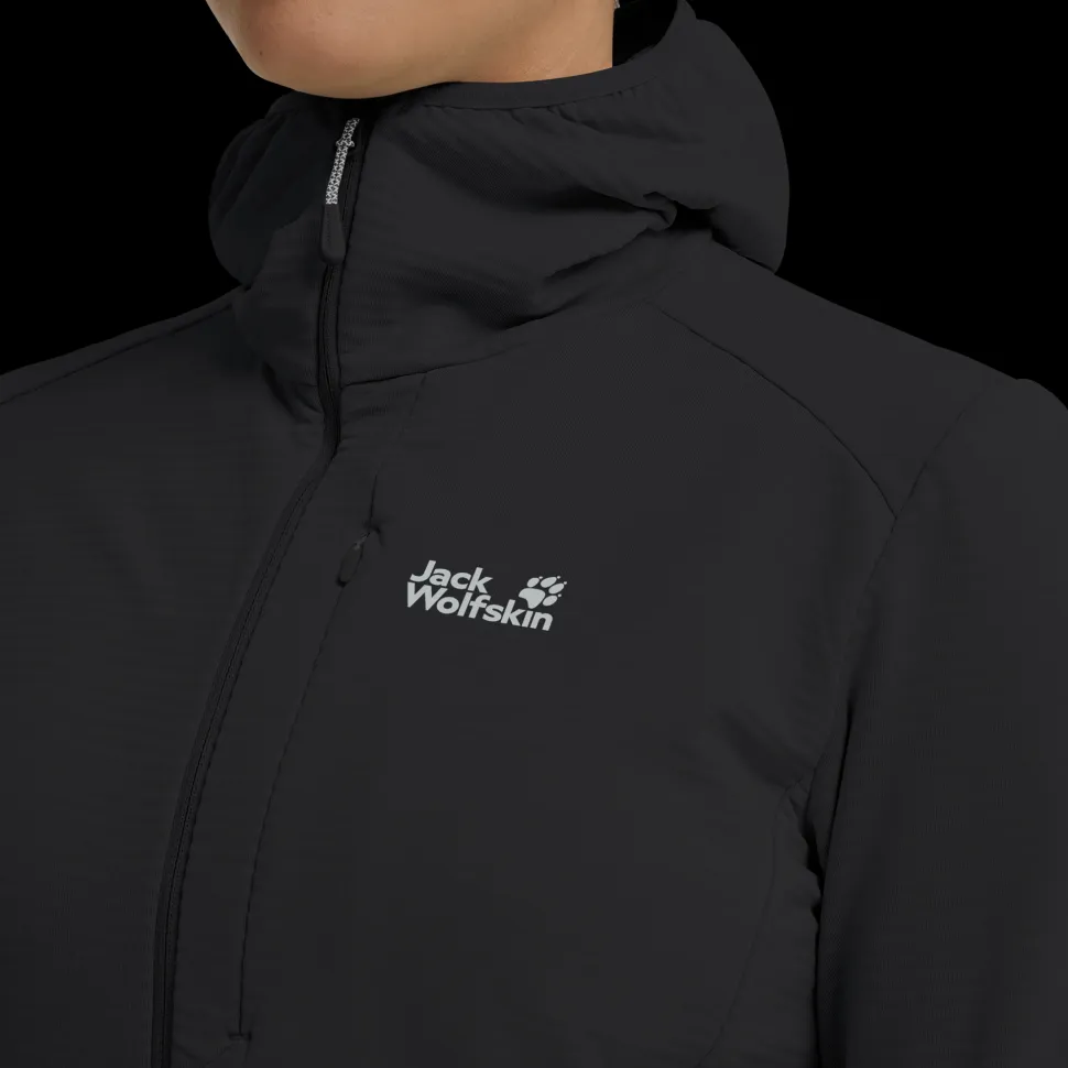 Jack Wolfskin Women's Litestride Hooded Full Zip Black