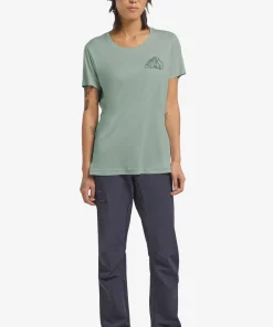 Jack Wolfskin Women's Peak Graphic T New Mountain Green Zinnia