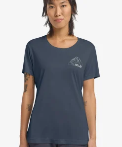 Jack Wolfskin Women's Peak Graphic T New Mountain Midnight Sky