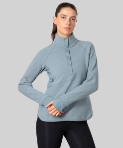 Johaug Women's Fusion Pile Henley Green/blue