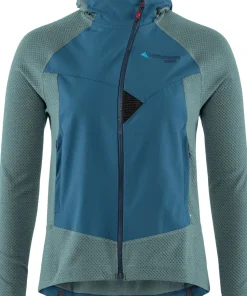 Klättermusen Women's Hugin Zip Hoodie Frost Green/Monkshood Blue