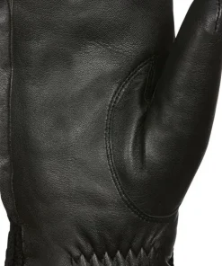 Kombi Women's Ariana Leather and Knit Mittens Black