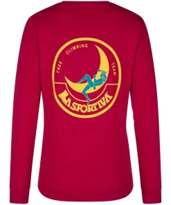 La Sportiva Women's Climbing On The Moon Sweatshirt Fucsia/Giallo