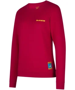 La Sportiva Women's Climbing On The Moon Sweatshirt Fucsia/Giallo