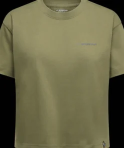 La Sportiva Women's Trilogy Crop T-Shirt Cypress/Chalk