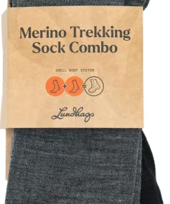 Lundhags Merino Trekking Sock Combo Mid Light Grey Melange/black