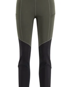 Lundhags Women's Fulu Wool Tights Dark Forest Green/Black