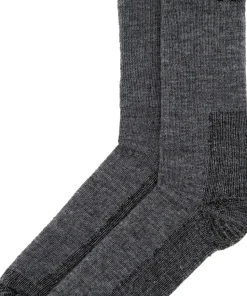 Lundhags Wool Terry Trekking Sock Mid Dark Grey Melange