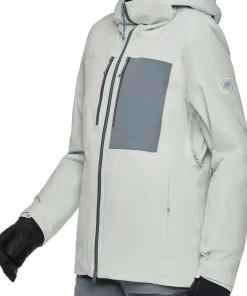 Mammut Women's Stoney Hardshell Thermo Hooded Jacket Silver Sage/Strata
