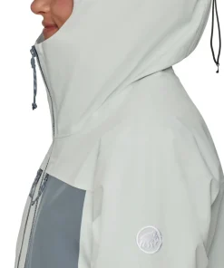 Mammut Women's Stoney Hardshell Thermo Hooded Jacket Silver Sage/Strata
