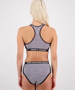 Mons Royale Sierra Sports Bra Grey Heather / Black
