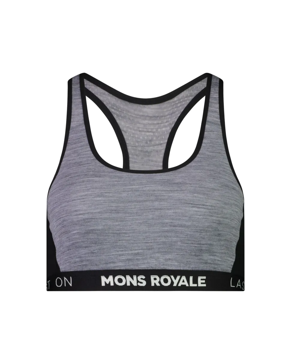 Mons Royale Sierra Sports Bra Grey Heather / Black