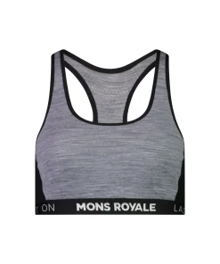 Mons Royale Sierra Sports Bra Grey Heather / Black