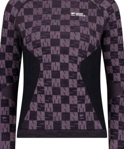 Mons Royale Women's Ascender Merino Seamless Long Sleeve Mauve/Black