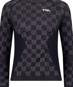 Mons Royale Women's Ascender Merino Seamless Long Sleeve Forged Iron/Black