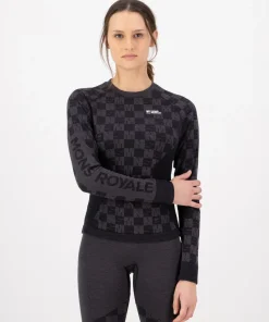 Mons Royale Women's Ascender Merino Seamless Long Sleeve Forged Iron/Black