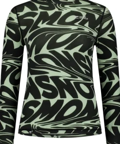 Mons Royale Women's Cascade Merino Base Layer Mock Neck Long Sleeve Signal Lost Matcha