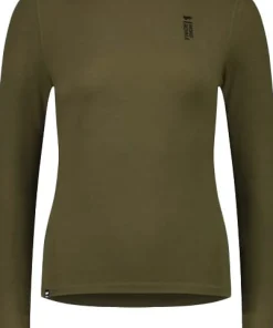 Mons Royale Women's Cascade Merino Base Layer Long Sleeve Dark Olive