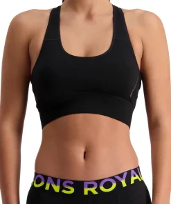 Mons Royale Women's Stratos Merino Shirt Sports Bra Black