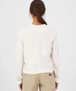Mons Royale Women's Yonder Merino Organic Cotton Long Sleeve Vintage White