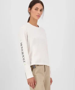 Mons Royale Women's Yonder Merino Organic Cotton Long Sleeve Vintage White