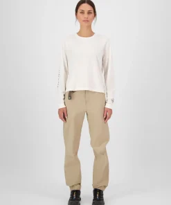 Mons Royale Women's Yonder Merino Organic Cotton Long Sleeve Vintage White