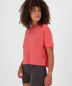 Mons Royale Women's Zephyr Merino Tencel™ Boxy T-Shirt Watermelon